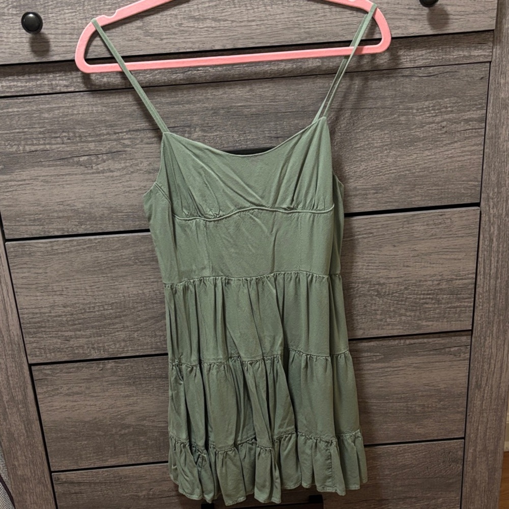 Green Spaghetti Strap Dress